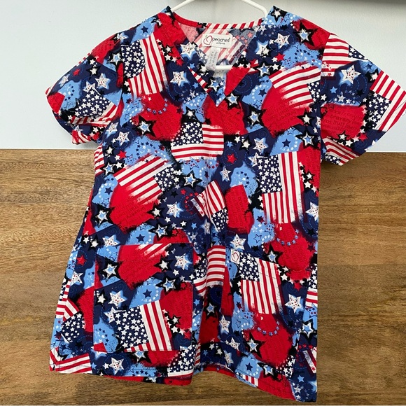 Holiday Scrub tops- Halloween ,Thanksgiving and July 4th
Size small- - Picture 10 of 11